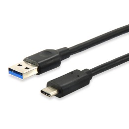 Cable EQUIP USB-A/M a USB-C/M 0.25m Negro (EQ128343)