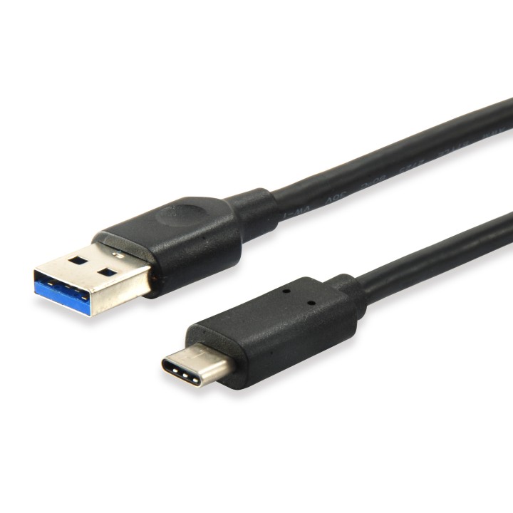 Cable EQUIP USB-A/M a USB-C/M 0.25m Negro (EQ128343)