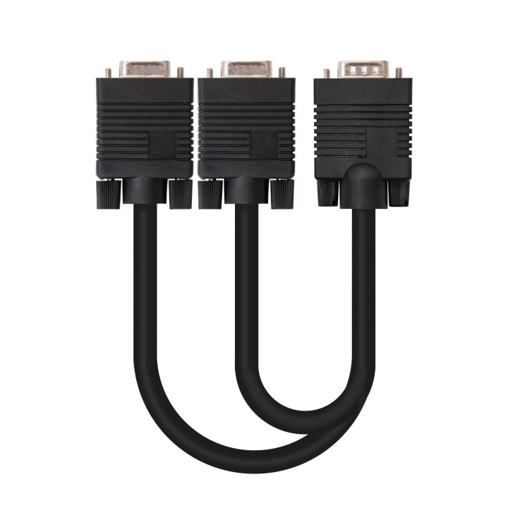 Nanocable 1xVGA/M a 2xVGA/H 45Cm Negro (10.15.2000)