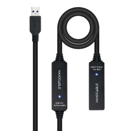 Nanocable USB-A/M a USB-A/H 10m Negro (10.01.0312)