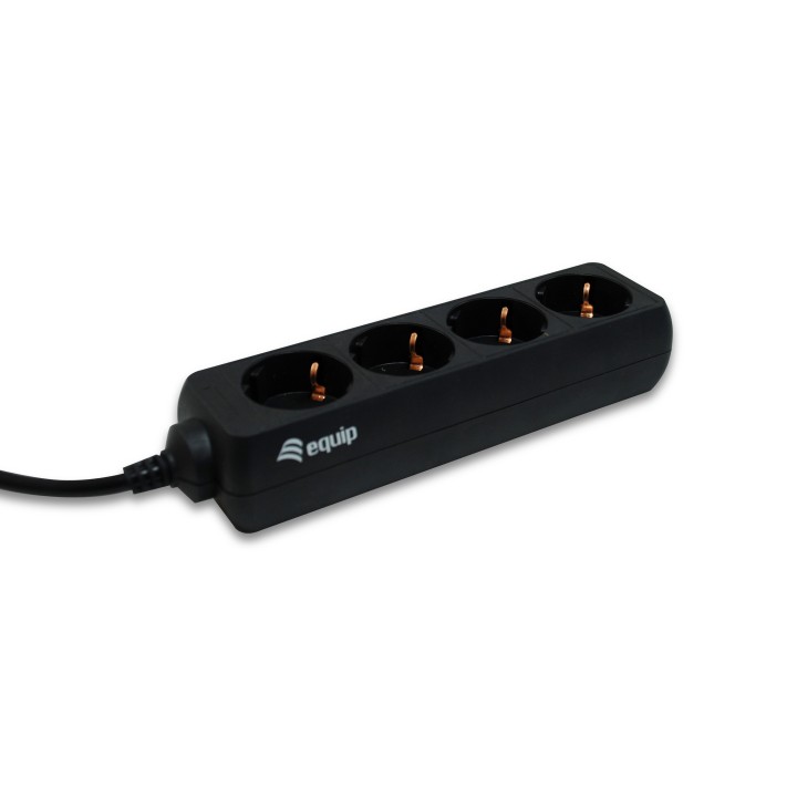 Regleta EQUIP 4xSchuko Cable 1.1m Negra (EQ333281)