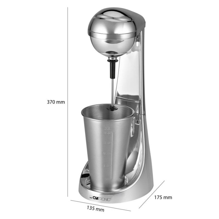 Clatronic BM3472 Mezcladora Batidora 2 Velocidades 65W Acero Inoxidable