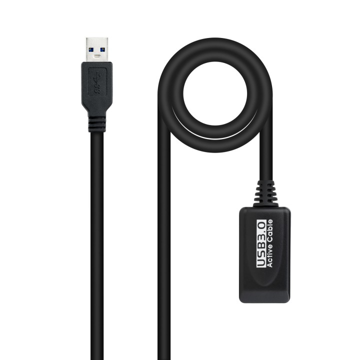 Nanocable USB-A/M a USB-A/H 5m Negro (10.01.0311)