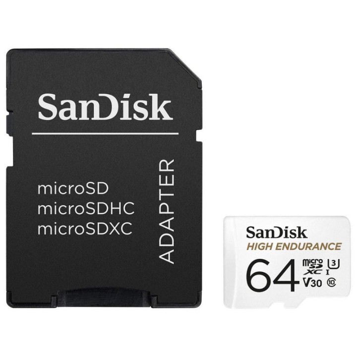 SanDisk High Endurance MicroSDHC 64GB Clase 10 U3 V30 UHS-I + Adaptador SD