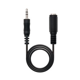 Nanocable Cable Audio Estéreo Jack 3.5mm Macho/Hembra 5m Negro