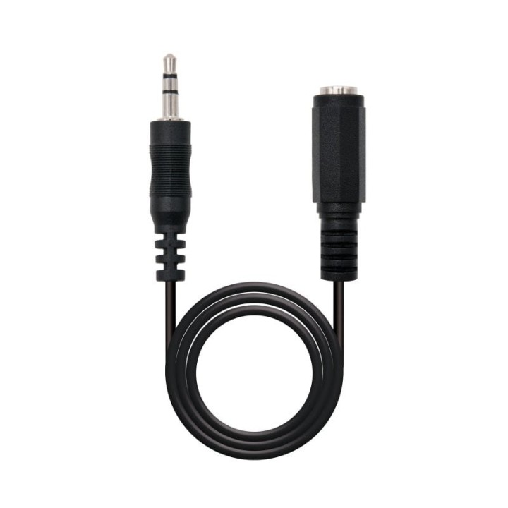 Nanocable Cable Audio Estéreo Jack 3.5mm Macho/Hembra 5m Negro
