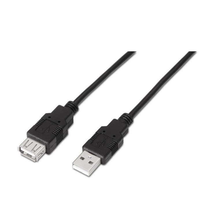Cable AISENS USB-A/M a USB-A/H 1m Negro (A101-0015)