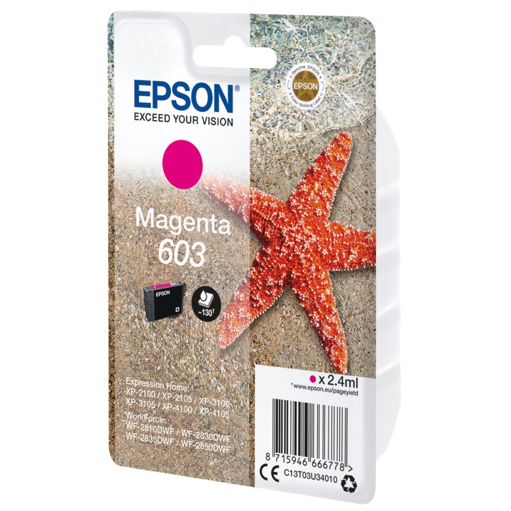 Tinta Epson 603 Magenta 2.4ml (C13T03U34010)