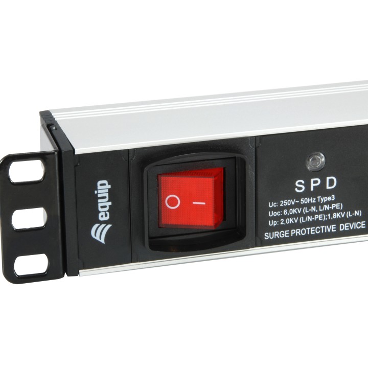 Regleta EQUIP 7xSchuko Interruptor Rack 1U (EQ333309)