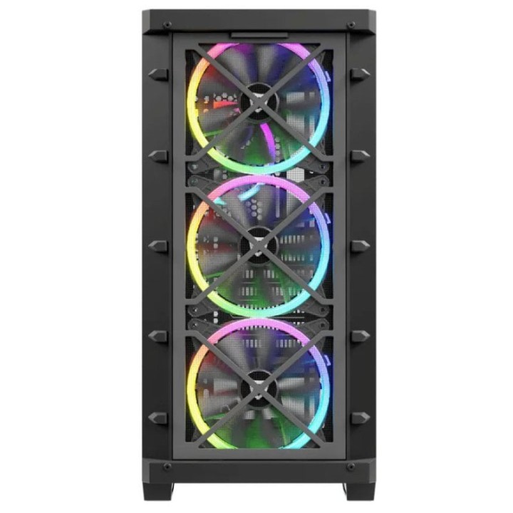 Nfortec DRACO X A-RGB Torre ATX 4 Ventiladores Cristal Templado USB 3.2 Soporte GPU Negra
